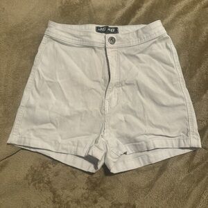 White High-Waisted Shorts
